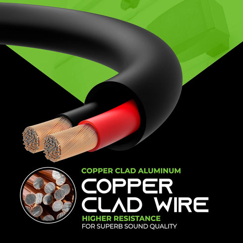 GearIT 14/2 Speaker Wire (20 Feet), 14 Gauge (Copper Clad Aluminum) - Outdoor Direct Burial in Ground/in Wall / CL3 CL2