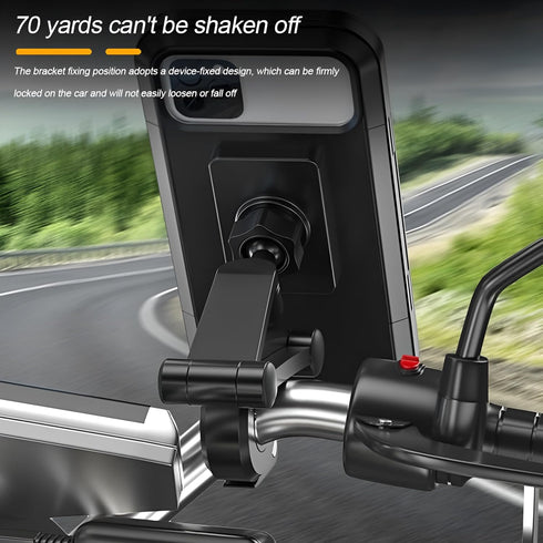 Zpana 360 Motorcycle Phone Holder, Free Rotation Magnetic Touch Sensitive Bike Cell Phone Mount, Anti-Theft Waterproof