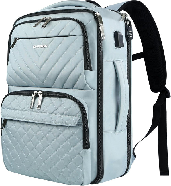 EMPSIGN Travel Backpack for Women, Large Carry On Airline Approved Personal Item Bag, 17 inch TSA Friendly Laptop