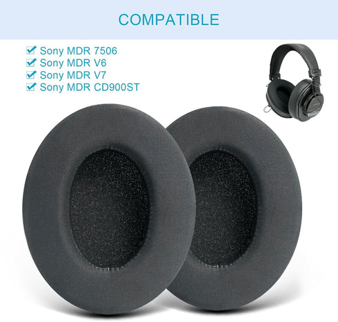 GVOEARS Replacement Ear Pads for Sony MDR 7506, Cooling Gel Earpad Cushions with Noise Isolation Memory Foam Premium Leather for Sony MDR V6 / MDR V7 / MDR-CD900ST Headphones (Black)