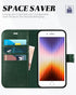 TUCCH Wallet Case for iPhone SE 2022/SE 2020/8/7, PU Leather Folio with Stand, Card Slot, Midnight Green