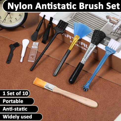 FdcLixuvol 10 Keyboard Brush, Pcs Mini Anti Static Brush Keyboard Cleaning Brushes Kit Nylon Dust Cleaning Brushes