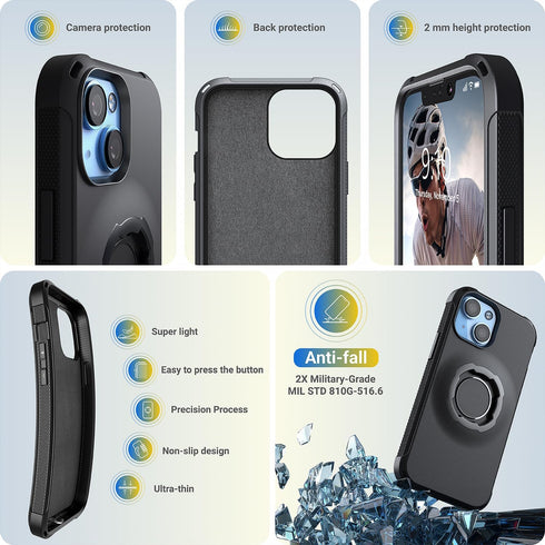 iPhone 13/14 Lock Protective Case - Black | Durable, sleek design for ultimate device protection.