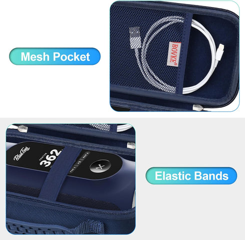 BOVKE Carrying Case for Blue Tees Golf Player+ GPS Speaker, Portable Holder with Extra Space for Cables, Navy