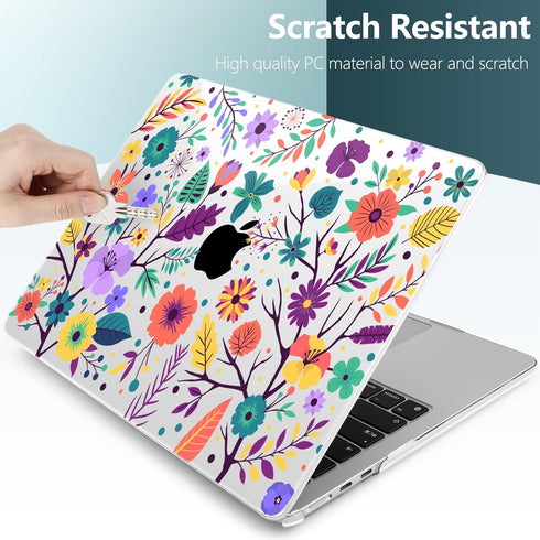 TWOLSKOO Clear Plastic Hard Shell Case for M3 MacBook Air 13.6 inch 2024 2023 2022 A3113 A2681 M2