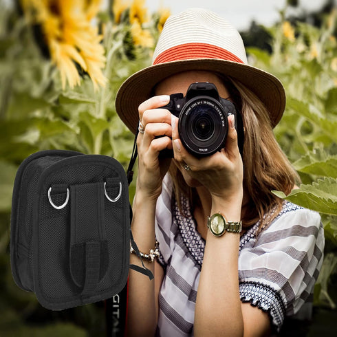 Bags for Cameras and Photographic Equipment, 9-Pocket Lens Filter Wallet Pouch Bag with Detachable Strap