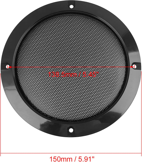 X AUTOHAUX 2pcs Black Grill Cover 5inch Mesh Protector for Car Speaker Woofer Subwoofer