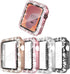 4 Pack Bling Hard PC Case - Tempered Glass Screen Protector Compatible with Apple Watch 44mm Series 6/5/4