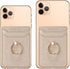 Card Holder Sleeve with Kickstand Ring for Women - 2 Pieces RFID Credit Wallet Glitter Stick On Back Grip (Pink + Gold)