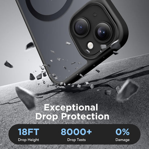 GONEZ Magnetic Case for iPhone 14, with Screen Protector & Camera Cover, Anti-Fingerprint, Black