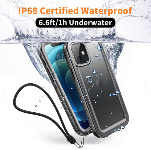 Cozycase Compatible with iPhone 12 Waterproof Case/iPhone 12 Pro Waterproof Case, Full Body Rugged Dustproof Shockproof