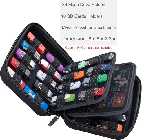 ButterFox 36 Large Capacity USB Thumb Flash Pen Drive Storage Holder/Memory Card SD Card Holder Case/Universial