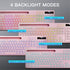 Soueto 7-Color 2.4G Wireless Keyboard with RGB Backlit, Full-Size Computer Keyboard with Phone Tablet Holder