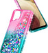 NZND Case for Samsung Galaxy A42 5G, Sparkle Glitter Flowing Liquid Shiny Bling Phone Case (Pink/Aqua)