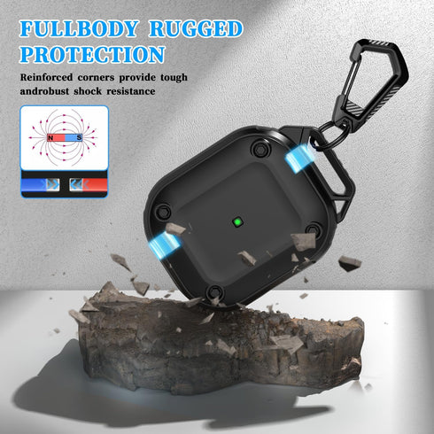 RFUNGUANGO AirPods 3rd Generation Case Cover with Cleaner Kit, Powerful Drop Protection, Magnetic Lid for AirPod Gen 3