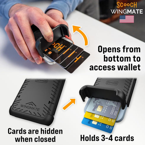 Scooch Wingmate Wallet Case for iPhone 11 with Card Holder - RFID Protection for 3 Cards - 10-Foot Drop Protection,