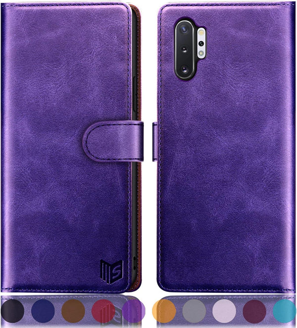 SUANPOT for Samsung Galaxy Note 10+/10 Plus, RFID Blocking Leather Wallet Case, Flip Folio Cover for Women Men