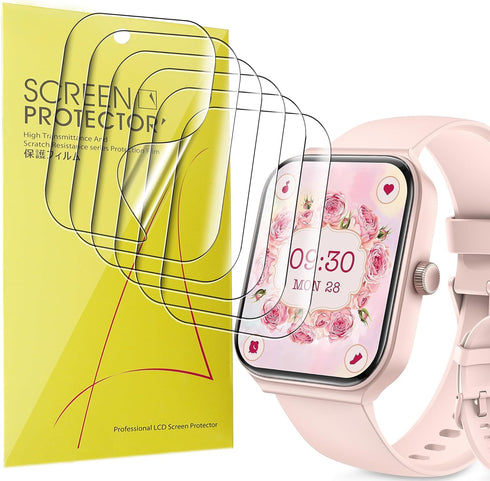 Compatible Screen Protector for Yoever Smartwatch, Lamshaw Full Coverage TPU Clear Film for 1.95 Inches Smartwatch