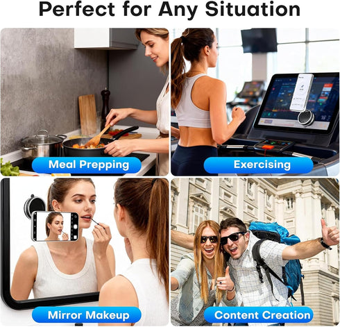 METINFUS 360 Vacuum Car Phone Holders, Upgrade Strong Suction Cup Phone Mount for Car, Adjustable Clamp Clip Phone