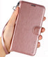 Galaxy A10E Wallet Case - Premium PU Leather Flip Cover with Card Slots & Kickstand, Rose Gold