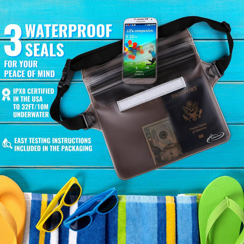 AiRunTech Waterproof Phone Pouch - 4-Piece Set for Beach Vacation, Kayak Cruise Accessories, Waterproof Bag