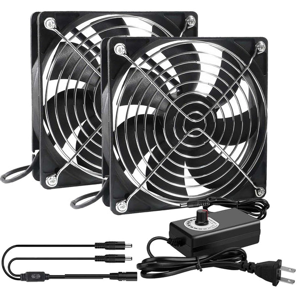 Big Airflow 2 x 120mm 240mm Computer Case Fan with AC Plug