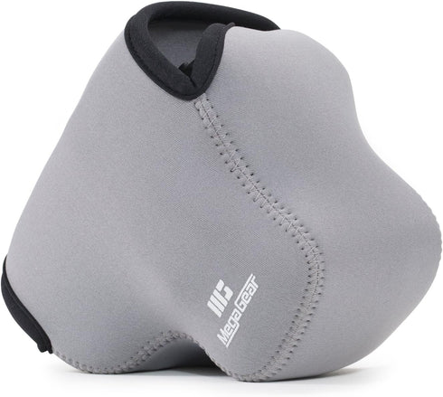 MegaGear "Ultra Light" Neoprene Camera Case Bag with Carabiner for Panasonic Lumix DMC-FZ300 - Grey