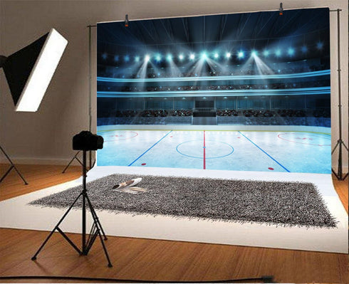 Ice Hockey Sport Photography Backdrops, Yeele 5x3ft Stadium Sports Match Background for Newborn Photos
