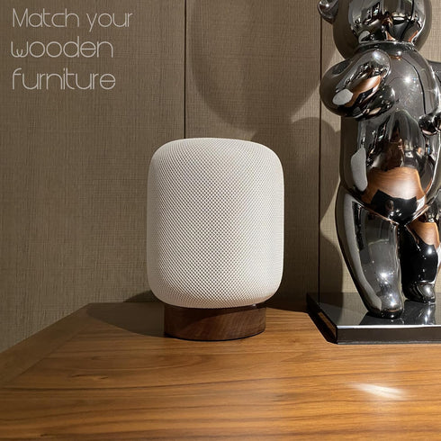 HOOKMEMO Elevate Your HomePod with Our North American Black Walnut Wood Stand - Unique Texture, Clever Cord Storage