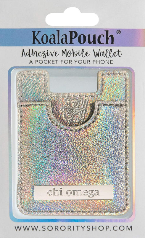 Sorority Shop Chi Omega Glitter Pouch - Holographic Koala