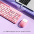 XISOGUU 2.4GHz Retro Wireless Keyboard with Round Keycaps, Full-Size USB Cute Wireless Keyboard Mouse for Computer