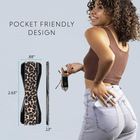 LOVEHANDLE Universal Grip for Smartphone and Mini Tablet, Leopard Design Elastic Strap with Black Base by LOVEHANDLE