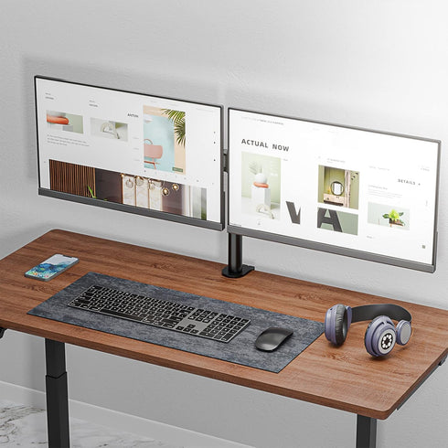 WALI Dual Monitor Desk Mount, Stand for 2 Monitors Up to 27 Inch, Max 22lbs, Black, Home, Office, School