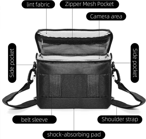 Compact Camera Bag Stylish, Shockproof, Versatile Shoulder Case for Men/Women DSLR, Mirrorless, and Digital Cameras