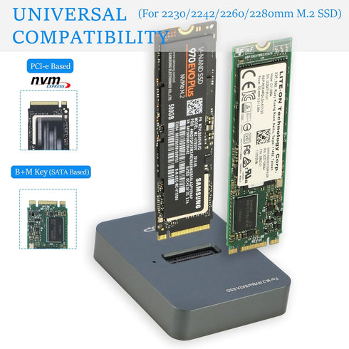 RIITOP M.2 to USB Docking Station, NVMe to USB-C Reader Adapter for M.2 NVMe and SATA-Based SSD Enclosure