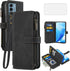 Asuwish Phone Case for OnePlus Nord N200 5G, Wallet Cover with Tempered Glass Screen Protector, Flip Card Holder