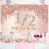 Happy 1/2 Birthday Banner Backdrop Decorations for Girls, Rose Gold Half Birthday Party Sign Supplies, Pink 6 Months
