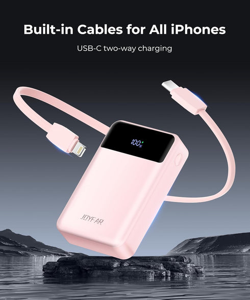 JOYFAR Pack 30000mAh 22.5W 16 15 14 13 12 11 Portable-Charger-Power-Bank Travel Essentials Battery USB C Built in Cable