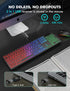Wireless Keyboard and Mouse Combo, Large Print, RGB Backlit, Oversize Light Up Letters, Rechargeable, Ergonomic Tilt