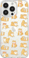 Blingy's iPhone 13 Pro Case (6.1 inch), Cute Shiba Inu Dog Cartoon Design, Transparent Soft TPU Protective Clear Case