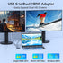 Aibilangose 2 USB C to Dual HDMI Adapter for Dell/HP/MacBook, HDMI Splitter Extended Display, Double hdmi for Monitors