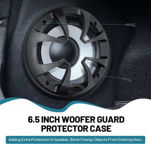NuIth 6.5 Inch Hollow Subwoofer Grill, 6 1/2 Inch Universal Speaker Cover Protector with Screws for Car Audio