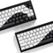 Tsungup PBT Keycaps, White & Black Topographic 128 Keys Shine Through Side Printed Keycaps 75 Percent for Gateron MX