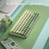 Typewriter Keyboard Wireless 2.4GHz/Bluetooth/USB-C, Rechargeable Membrane Gaming Keyboard, Matcha Green