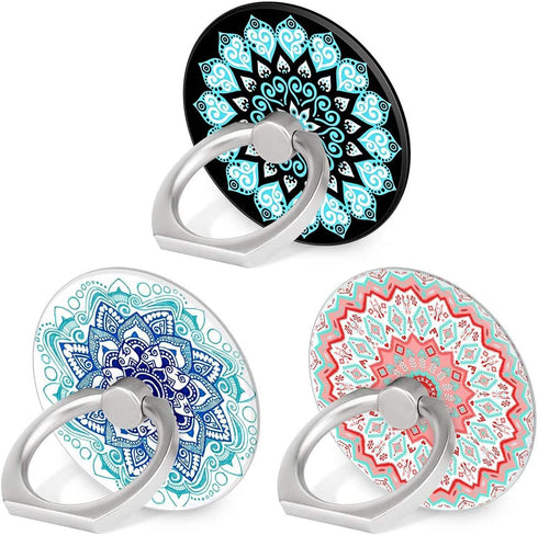 Bonoma Phone Ring Stand Holder, 3-Pack 360 Degree Rotation Universal Finger Ring Stand for Smartphones and Tablets
