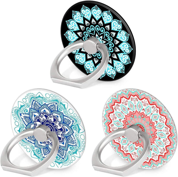 Bonoma Phone Ring Stand Holder, 3-Pack 360 Degree Rotation Universal Finger Ring Stand for Smartphones and Tablets