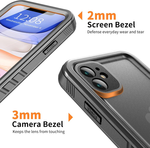 Cozycase Waterproof iPhone 11 Case - Built-in Screen Protector, Full-Body Rugged Bumper, Shockproof and Dustproof