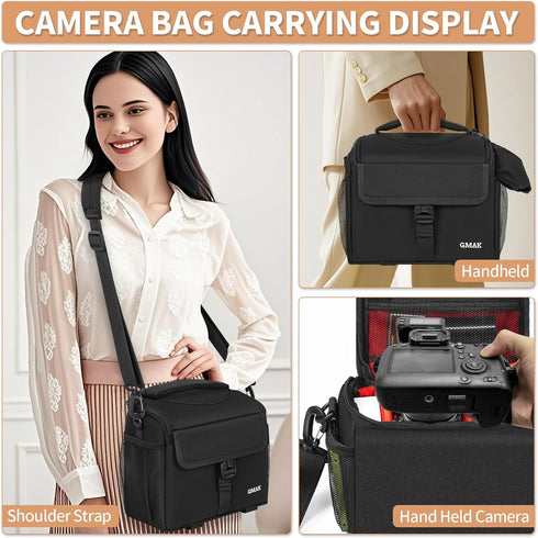 GMAK 9'' 4.7'' 7.5'', Waterproof Camera Bag for Photographers, Anti-shock Camera Shoulder Bags with Water-resistant