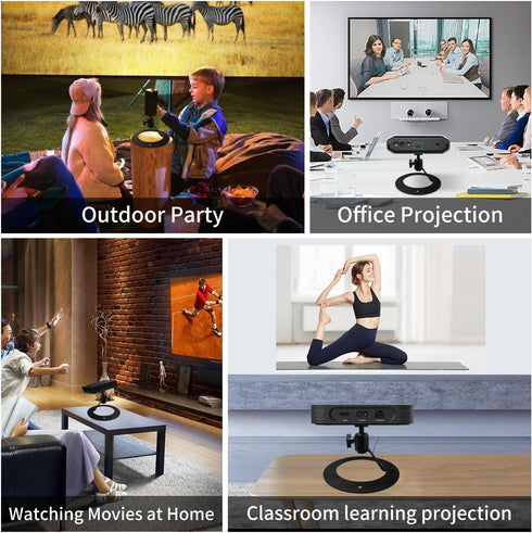 Tonalee 360 1/4" Projector Stand Table Tripod: Ballhead Angle Degree Adjustable with Screw for Most Projectors Webcams