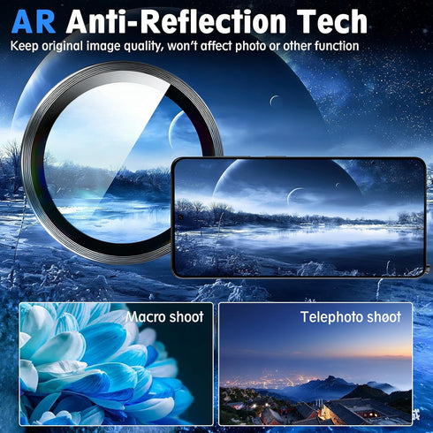 SiHPuoy 2 Sets S26/S26 Camera Lens Protector for Samsung Galaxy Plus, Metal Aluminum CircleTempered Glass Camera